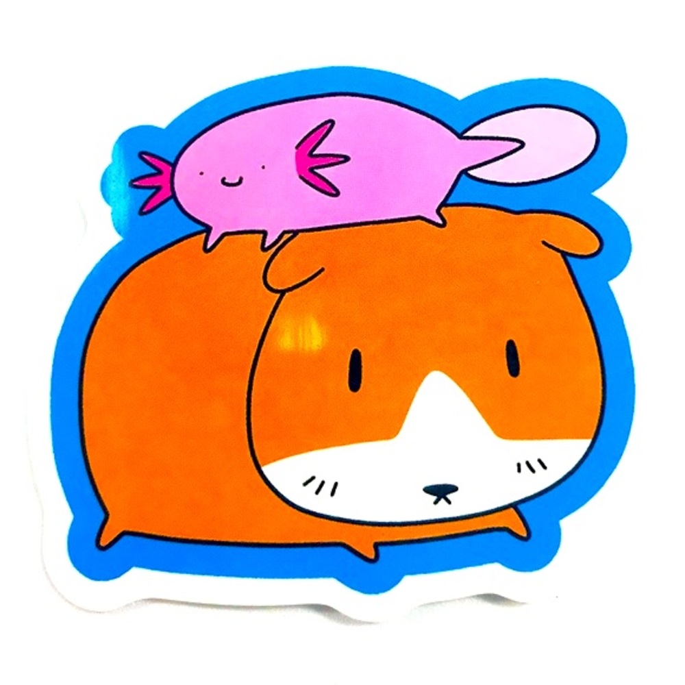 Hamster Axolotl Crazy Trending WaterProof Single Decor Accent Sticker